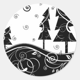 B&W-forest Ronde Sticker