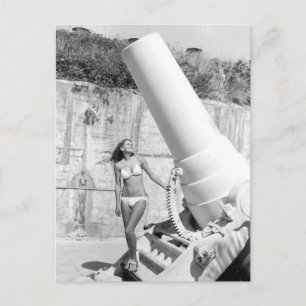 B&W Foto Florida Bikini Girl Briefkaart