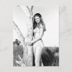 B&W Foto Florida Bikini Girl Briefkaart