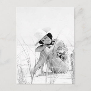 B&W Foto Florida Bikini Girl Briefkaart