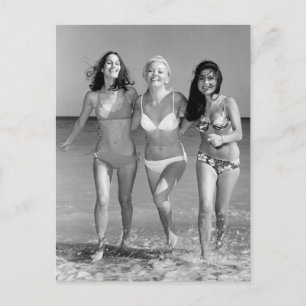B&W Foto van Florida Bikini Girls Briefkaart