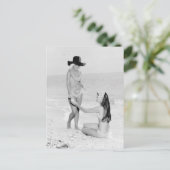 B&W Foto van Florida Bikini Girls Briefkaart (Staand voorkant)