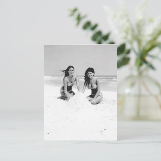 B&W Foto van Florida Bikini Girls Briefkaart (Staand voorkant)