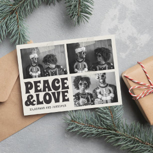 B&W Funky Groovy Merry Xmas Foto Kerst Kaart