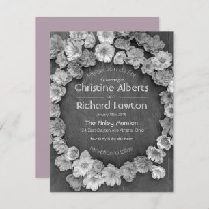B & W Garden Hellebore Faire-part de mariage