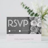 B & W Garden Hellebore Wood RSVP Card (Debout devant)