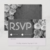B & W Garden Hellebore Wood RSVP Card (Devant / Derrière)