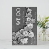 B & W Garden Hellebore Wood Wedding Programme (Debout devant)