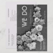 B & W Garden Hellebore Wood Wedding Programme (Devant / Derrière)