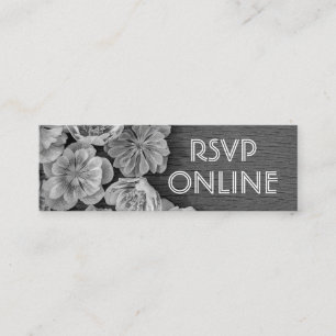 B & W Garden Helleboro Mini Web RSVP-kaart Visitekaartje