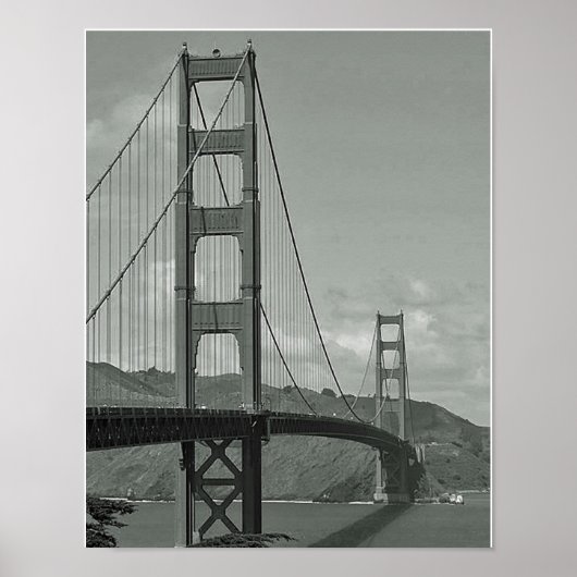 B & W - Golden Gate Bridge Poster (Voorkant)