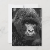 B&W Gorilla Face Invitations (Devant)
