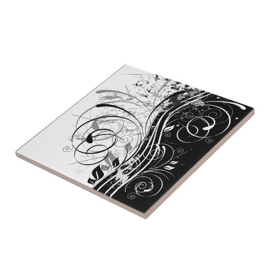 B&W grunge Tegeltje (Zijkant)