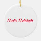 B&W Havanese sur Porcelain Ornement de vacances (Dos)