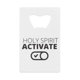 B/W Heilige Geest activeert Pictogram Evangelie Gr Kredietkaart Flessenopener