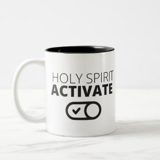B/W Heilige Geest activeert Pictogram Evangelie Gr Tweekleurige Koffiemok