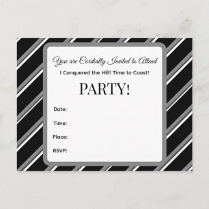 B&W Ik Heb de Heuvel Veroverd! DS Feest Uitnodigin Uitnodiging Briefkaart