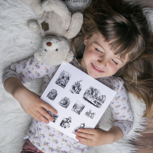 B&W illustraties Alice's Adventures in Wonderland Sticker
