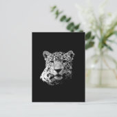 B&W Jaguar Briefkaart (Staand voorkant)