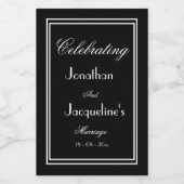 B & W Mariage personnalisé Mini Étiquettes bouteil (Étiquettes simples)