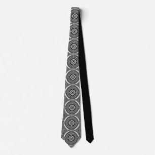 B&W Medaillon Motief Stropdas