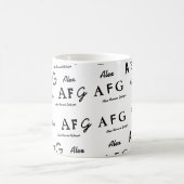B & W Mok vol met letters aangepaste naam (Center)