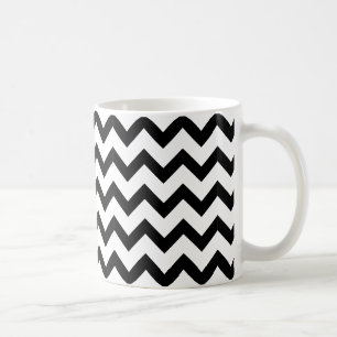 B&W-Mok, zwart chevron op wit Koffiemok