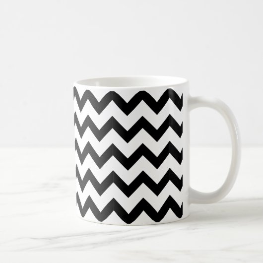 B&W-Mok, zwart chevron op wit Koffiemok (Rechts)