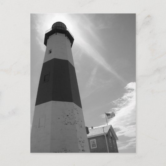 B&W - Montauk Lighthouse - Post Card Briefkaart (Voorkant)