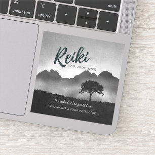 B&W Natural Reiki Master Yoga Mediation instructeu Sticker
