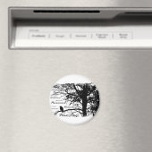 B&W Nevermore Raven Silhouette Magneet (Insitu (Vaatwasser))