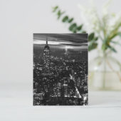 B&W New York City 's nachts Briefkaart (Staand voorkant)