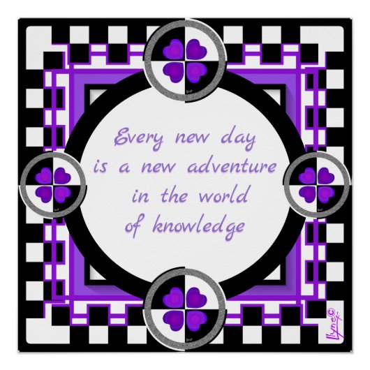 B&W paarse harten kloppen Perfect Poster (Voorkant)