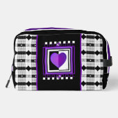 B&W paarse harten kloppen Toilettasje (Achterkant)