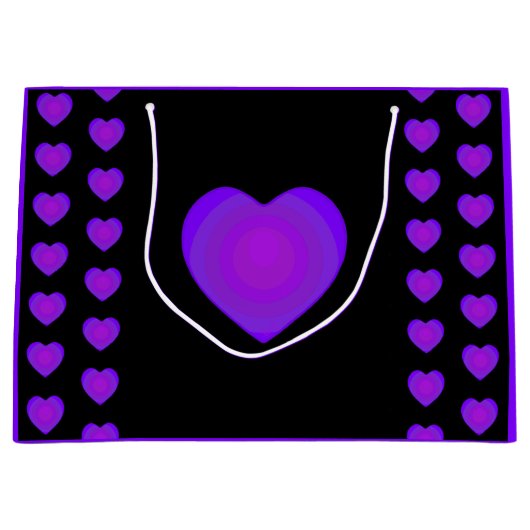 B&W Paarse harten slaan Groot Cadeauzakje (Voorkant)