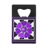 B&W Paarse harten slaan Kredietkaart Flessenopener (Achterkant)