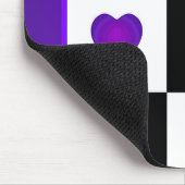 B&W Paarse harten slaan Muismat (Hoek)