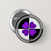 B&W Paarse harten slaan Ronde Button 5,7 Cm (Voorkant /achterkant)