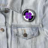 B&W Paarse harten slaan Ronde Button 5,7 Cm (In situ)