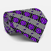 B&W Paarse harten slaan Stropdas (Opgerold)