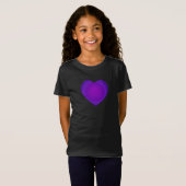 B&W Paarse harten slaan T-shirt (Voorkant volledig)