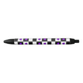 B&W Paarse harten slaan Zwarte Inkt Pen (Voorkant)