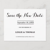 B&W Personalized Save the New Date Postcard Briefkaart (Voorkant)