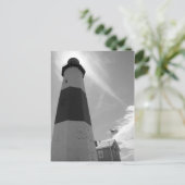 B&W - Phare de Montauk - Carte postale (Debout devant)