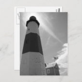 B&W - Phare de Montauk - Carte postale (Devant / Derrière)
