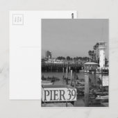 B&W Pier 39 Zee Lions Briefkaart (Voorkant / Achterkant)