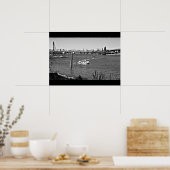 B&W Portland Waterfront Poster (Keuken)
