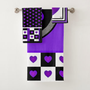B&W Purple Hearts Beating