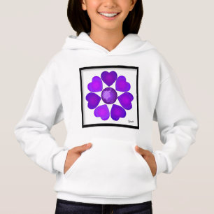 B&W Purple Hearts Beating
