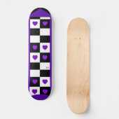B&W Purple Hearts Beating Skateboard (Recto)